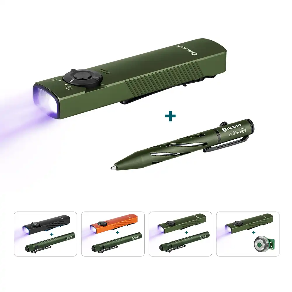 Olight Arkfeld UV EDC Taschenlampe mit dualer Lichtquelle Bundle